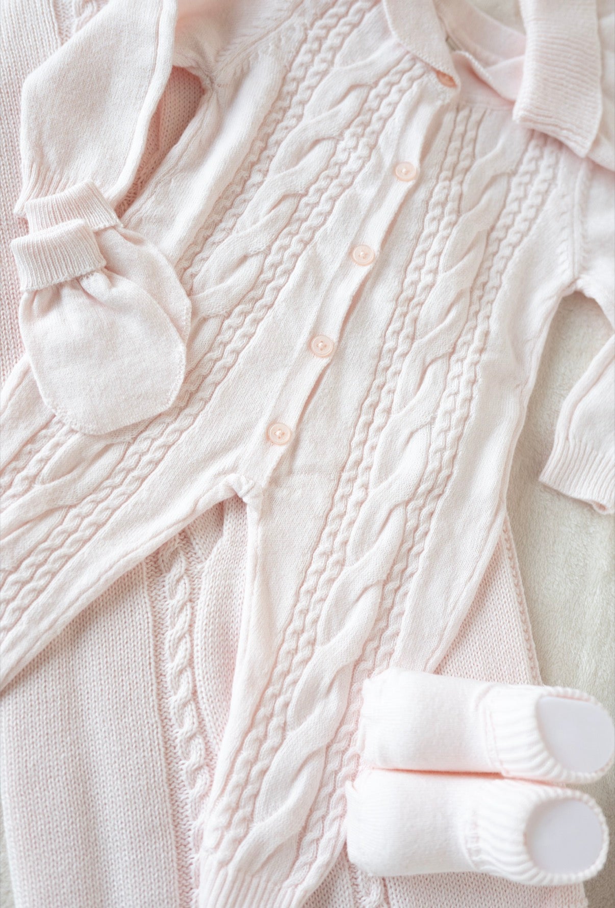 Newborn Set Meisje – 5-delige Gebreide Babyset
