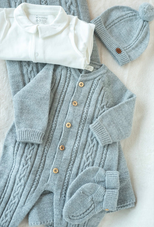 Newborn Set Grijs / 9-delige Complete Baby uitzet