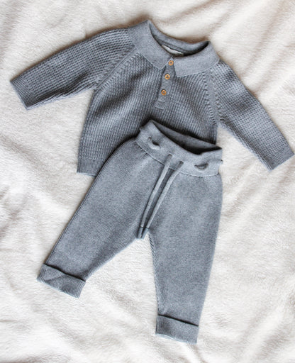 Grijze Baby Jongens Set met Muts