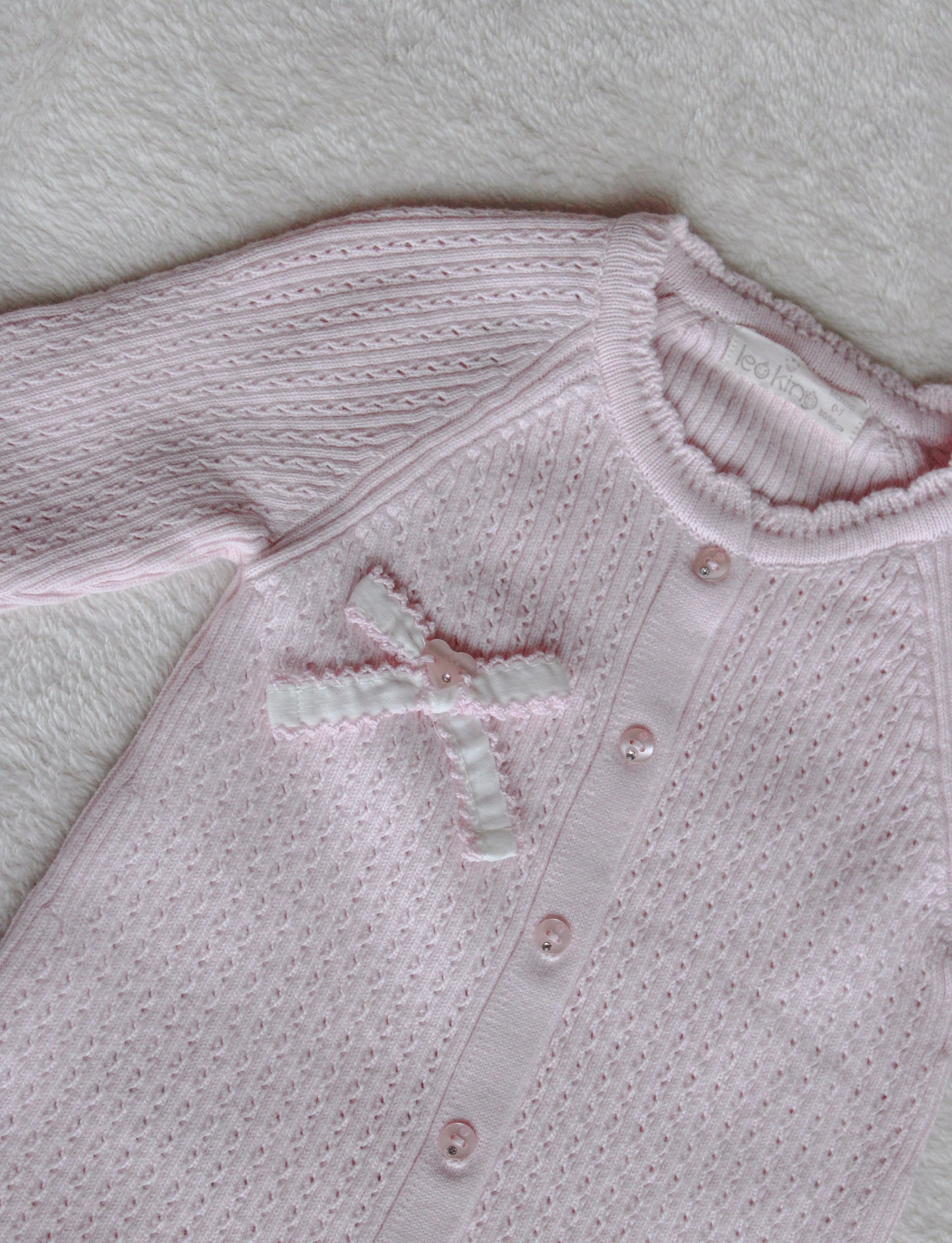 Lichtroze Baby Boxpakje met Strik & Mutsje