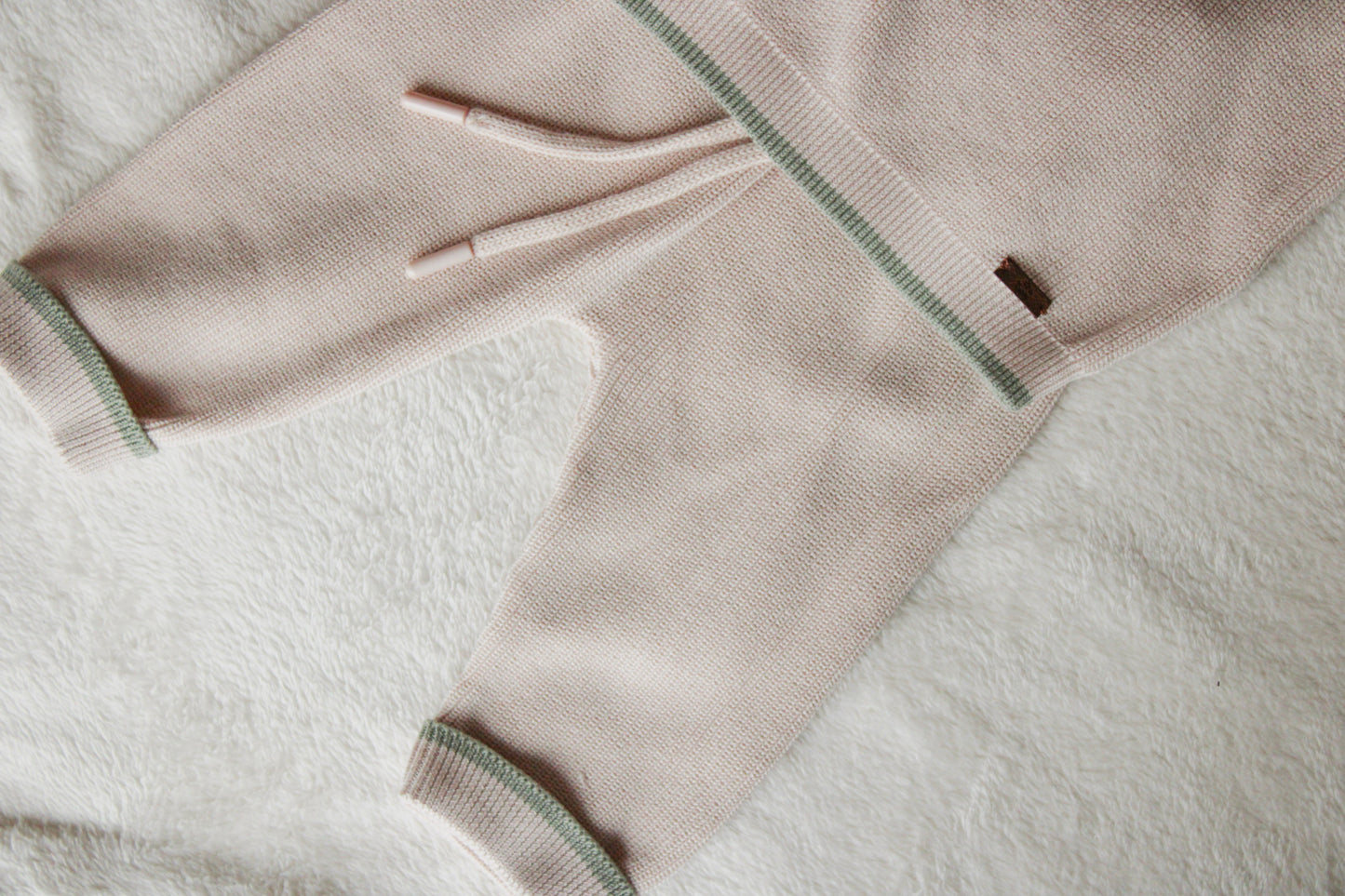 Beige Baby Jongens Set met Groene Details