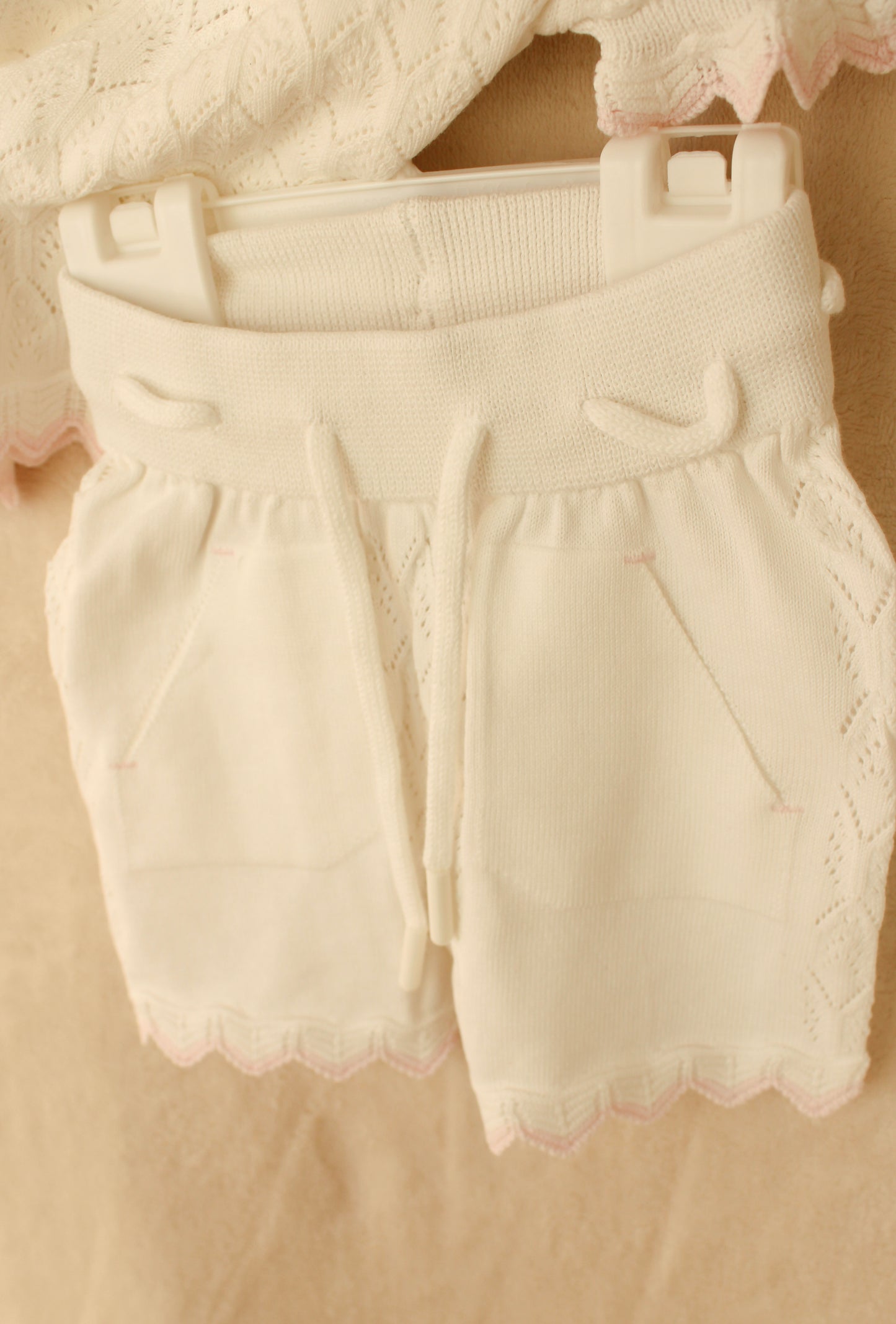 Baby meisjes set wit gebreid | 2-delig setje