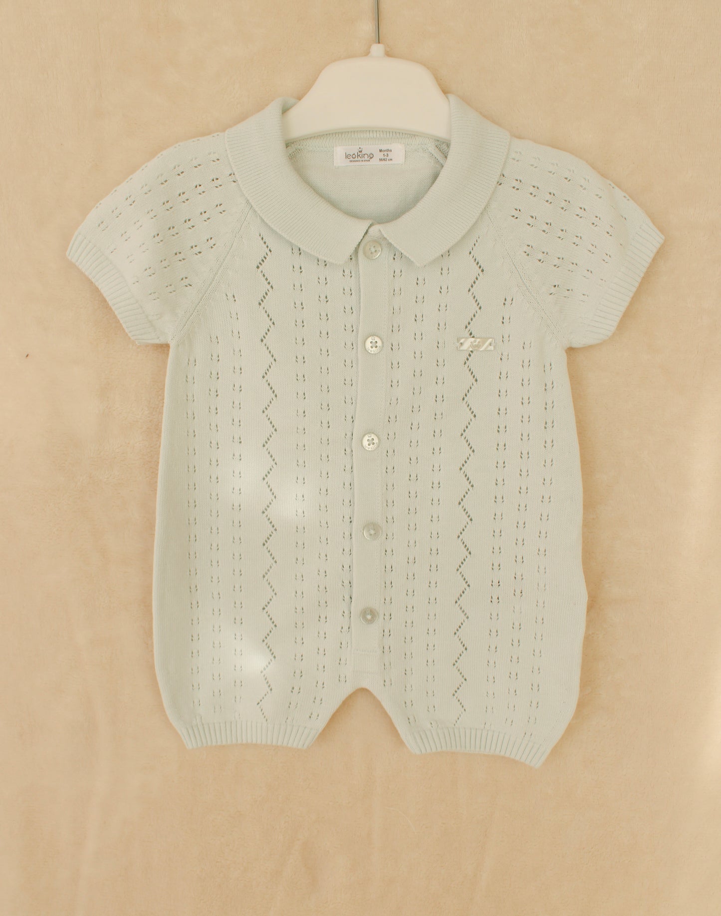 Baby boxpakje babyblauw | zomers gebreid pakje