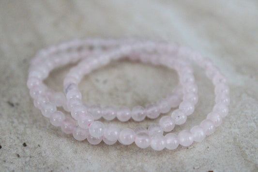 Rozenkwarts Kogel Armband 4mm