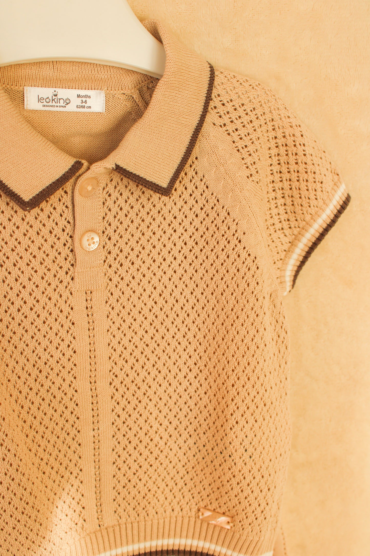 Baby jongens set beige/ bruin gebreid