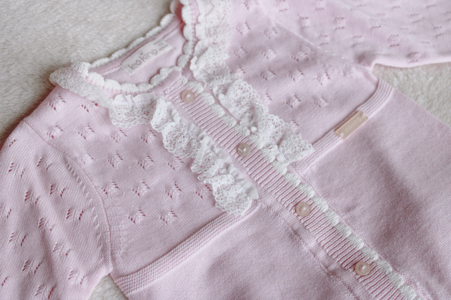 Roze Meisjes Set met Kant Details