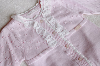 Roze Meisjes Set met Kant Details