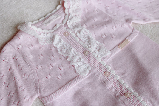 Roze Meisjes Set met Kant Details