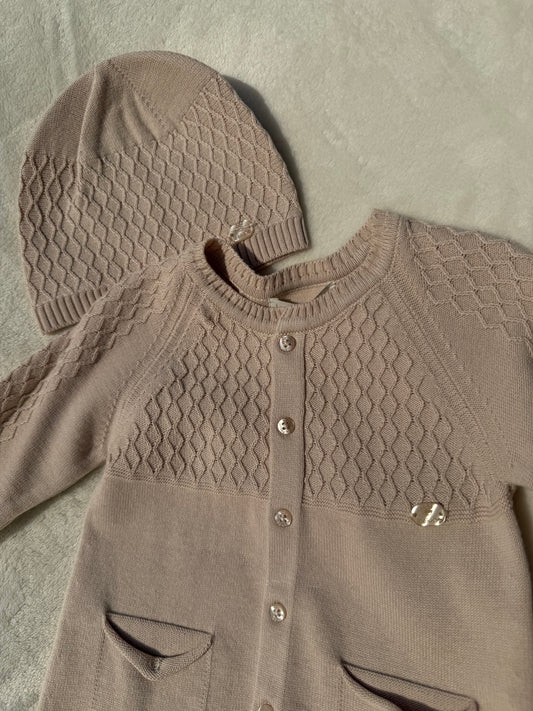 Boxpakje Beige – Gebreid Unisex Setje met Muts