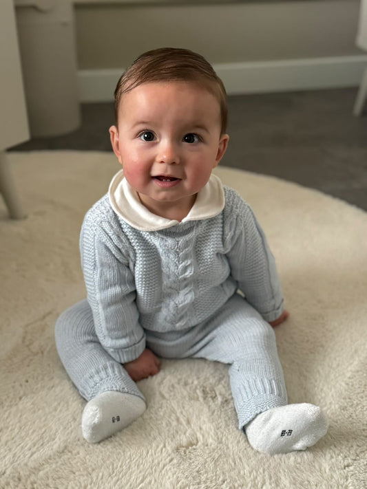 Gebreid Setje met Overhemd Romper