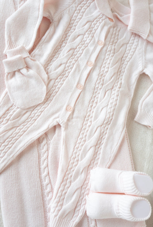 Newborn Set Meisje – 5-delige Gebreide Babyset