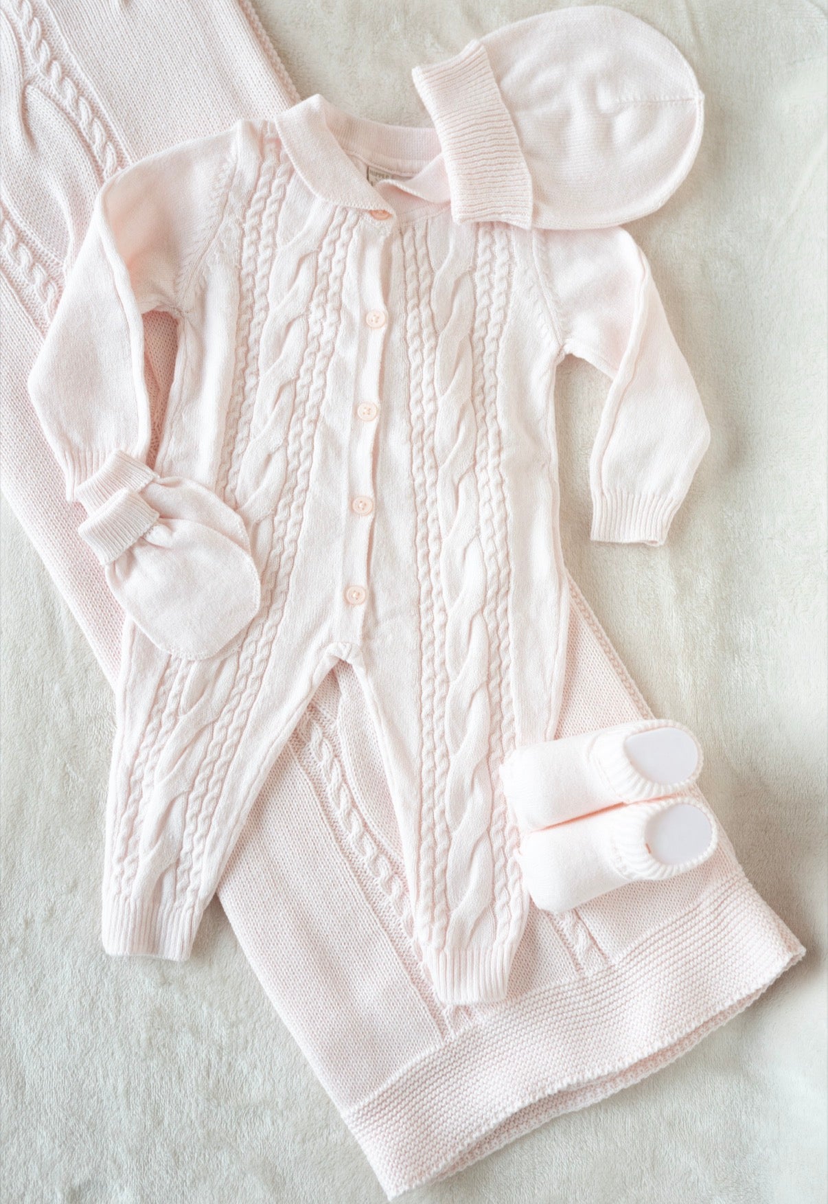 Newborn Set Meisje – 5-delige Gebreide Babyset