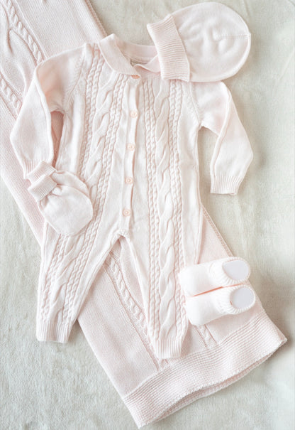 Newborn Set Meisje – 5-delige Gebreide Babyset