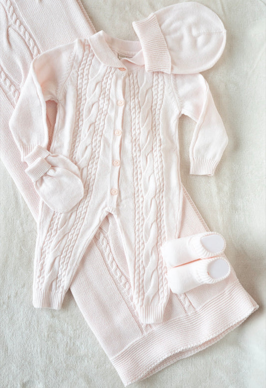 Newborn Set Meisje – 5-delige Gebreide Babyset