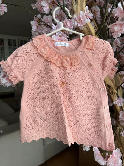 Baby meisjes set koraal gebreid | 2-delig setje